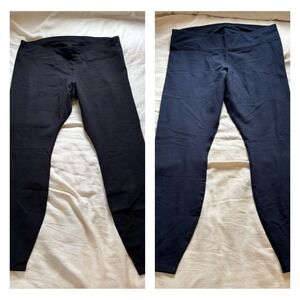 Pact Organic Cotton 2 Pairs Go-To Leggings Black and Blue XXL Yoga Pants